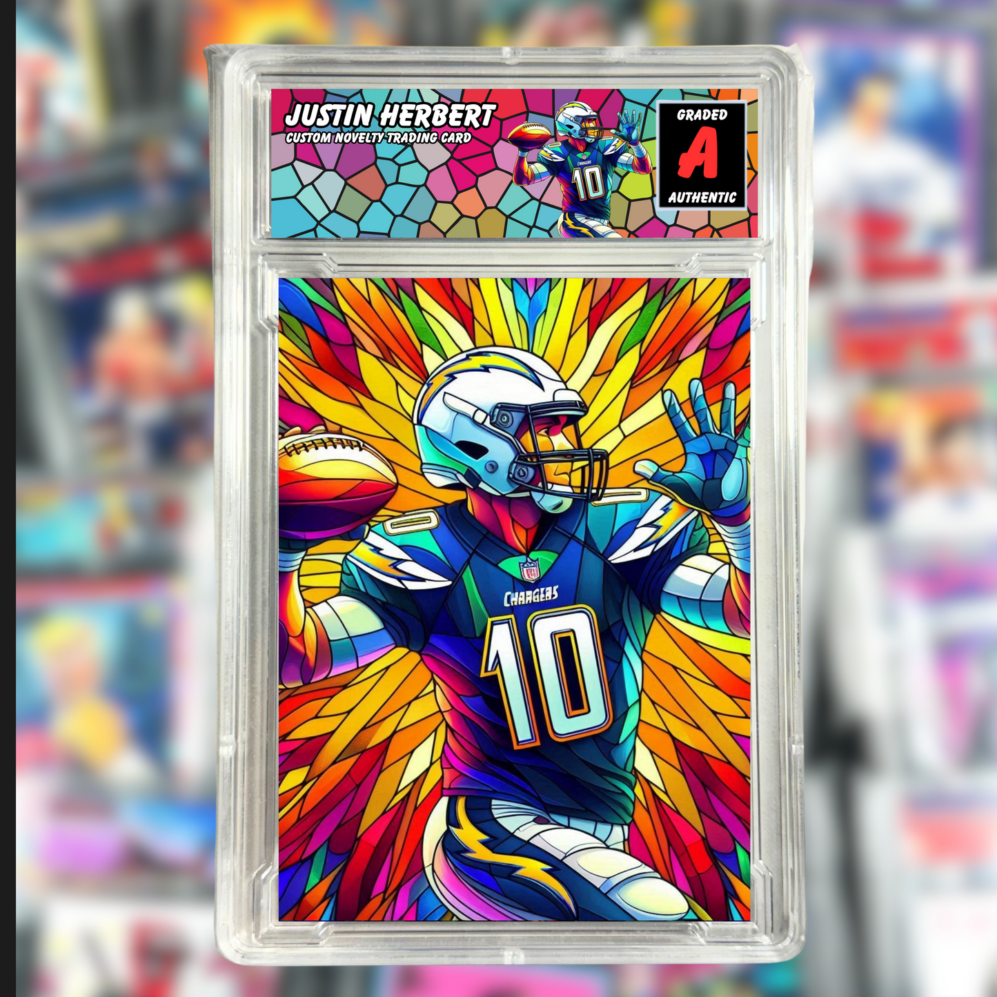Justin Herbert Stained Glass Custom Slab