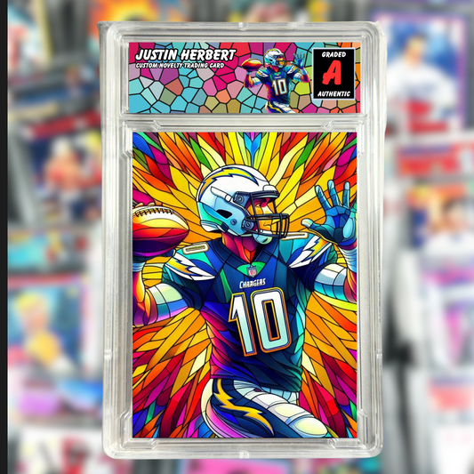 Justin Herbert Stained Glass Custom Slab